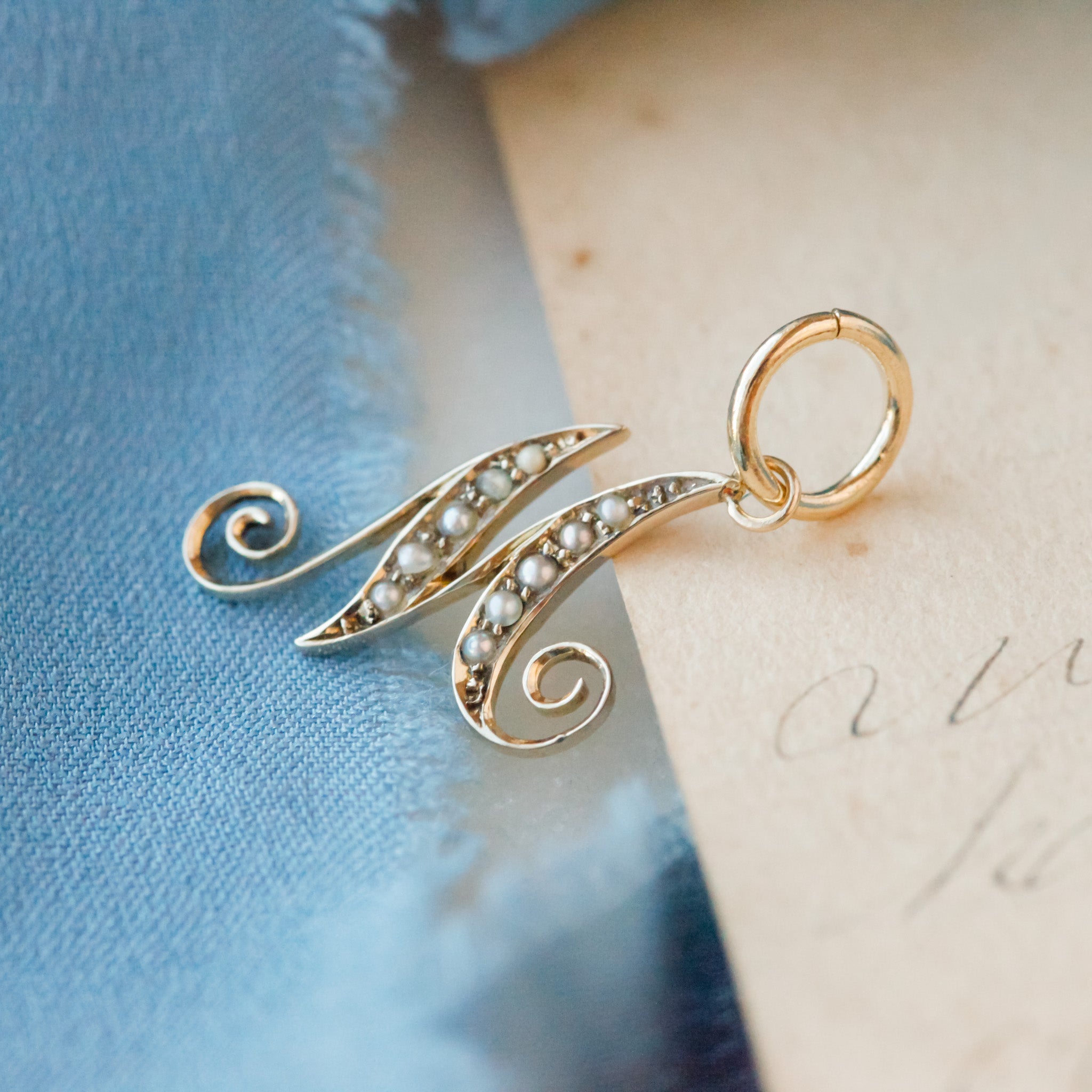 Victorian "M" Initial Charm
