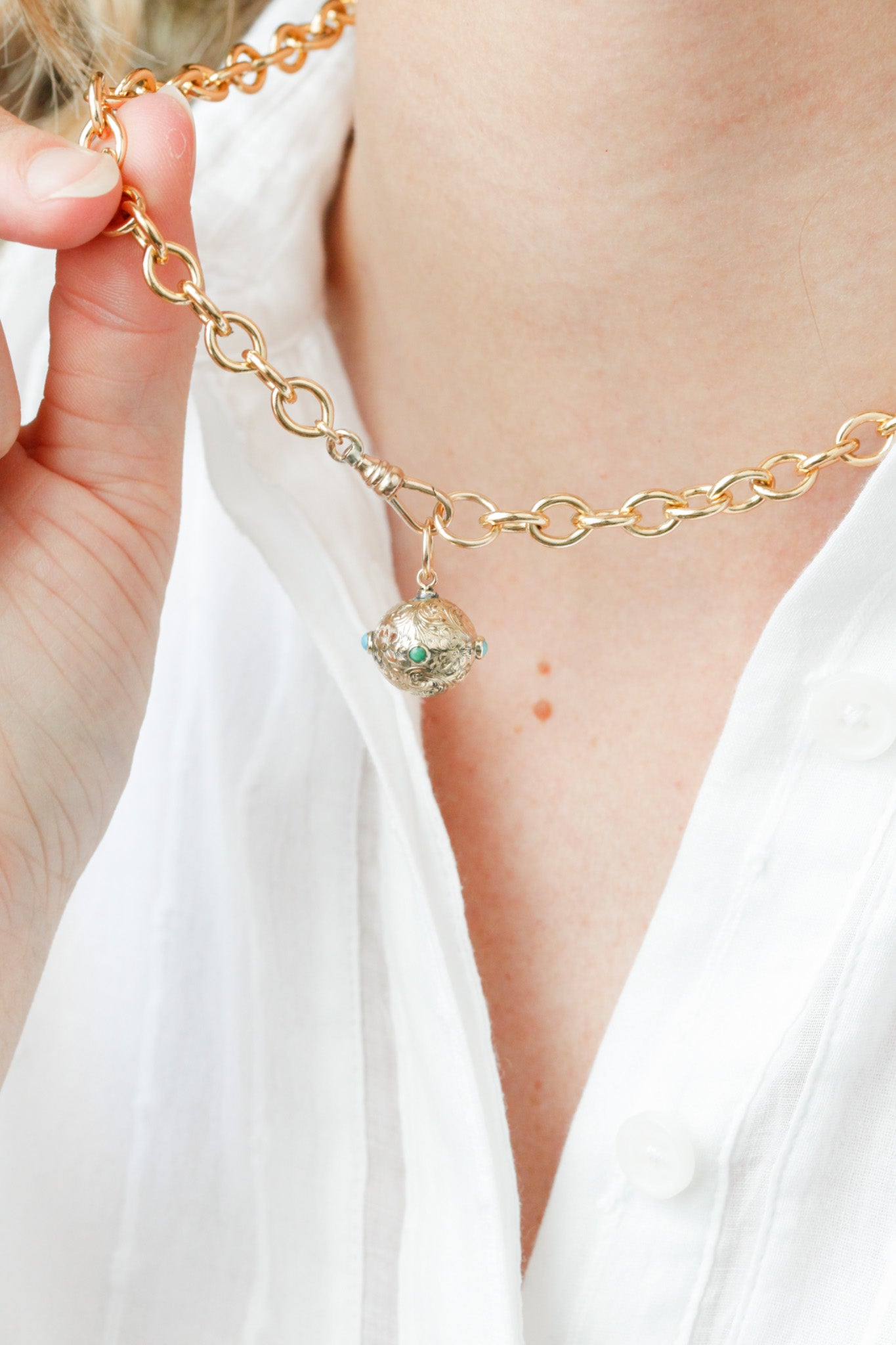 Phoebe Turquoise Orb Pendant