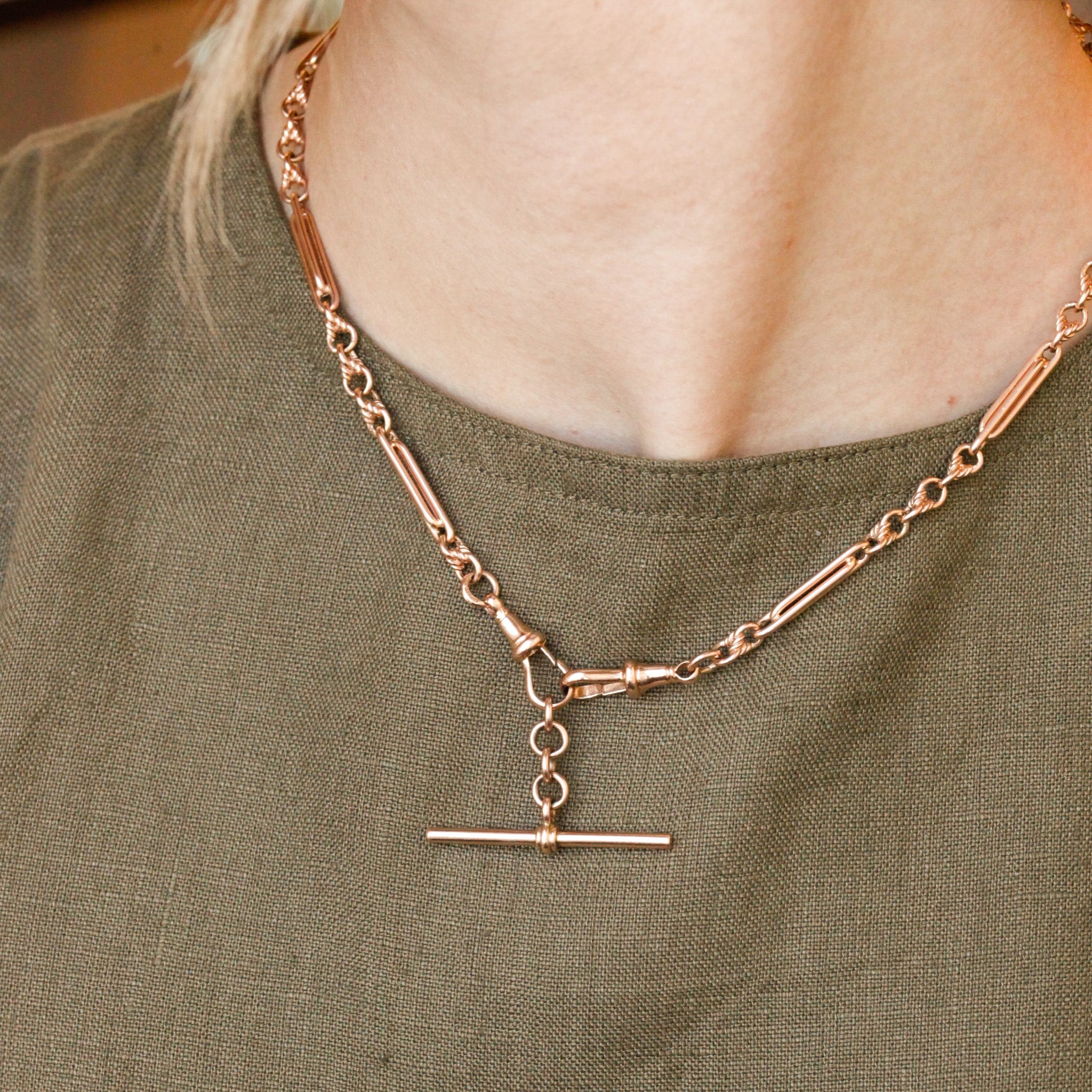Solid 9k Lover's Knot Albert Chain