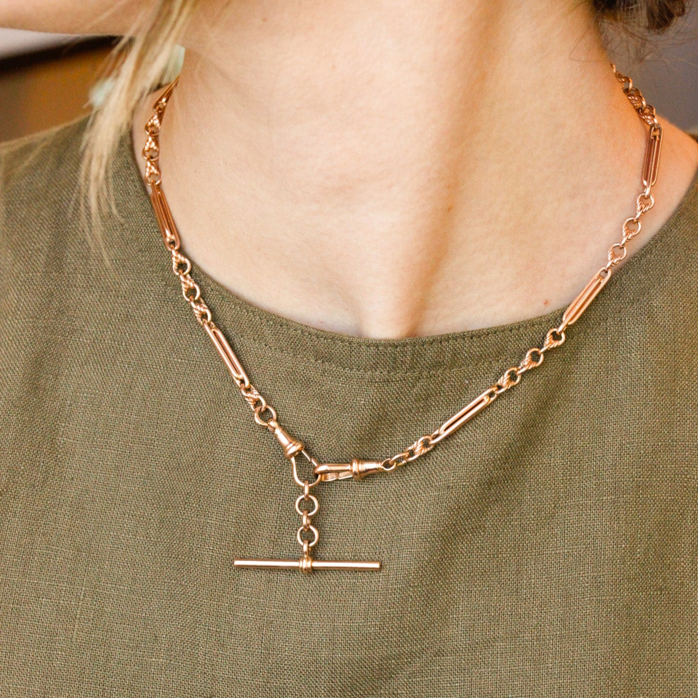 Solid 9k Lover's Knot Albert Chain