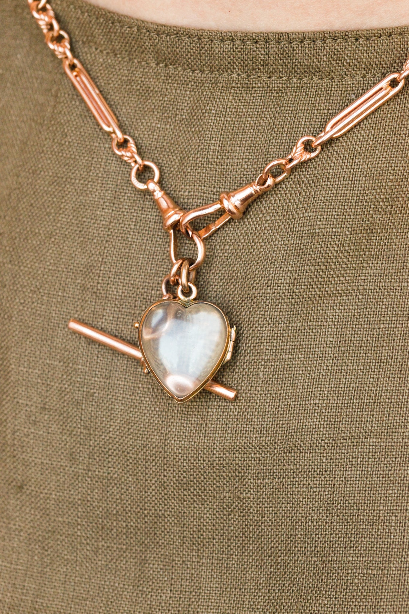 Lover's Rock Crystal Heart Locket