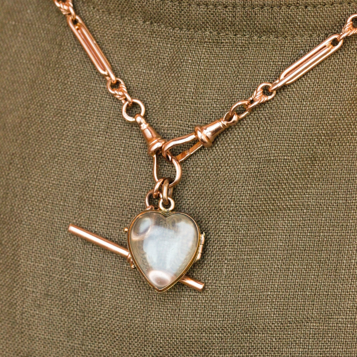 Lover's Rock Crystal Heart Locket