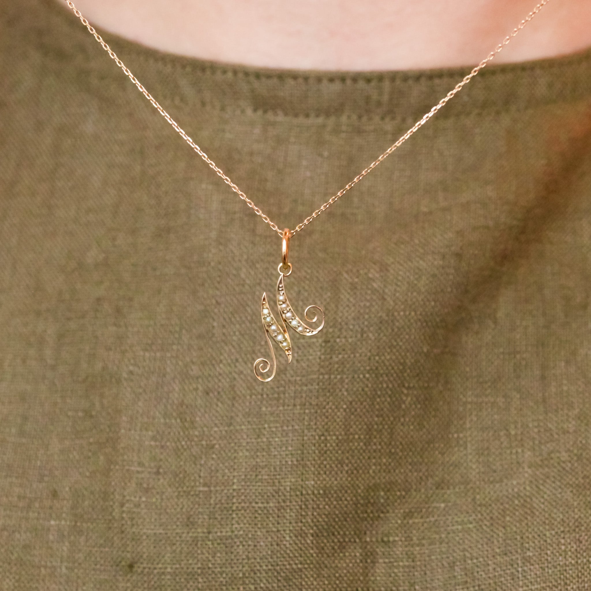 Victorian "M" Initial Charm