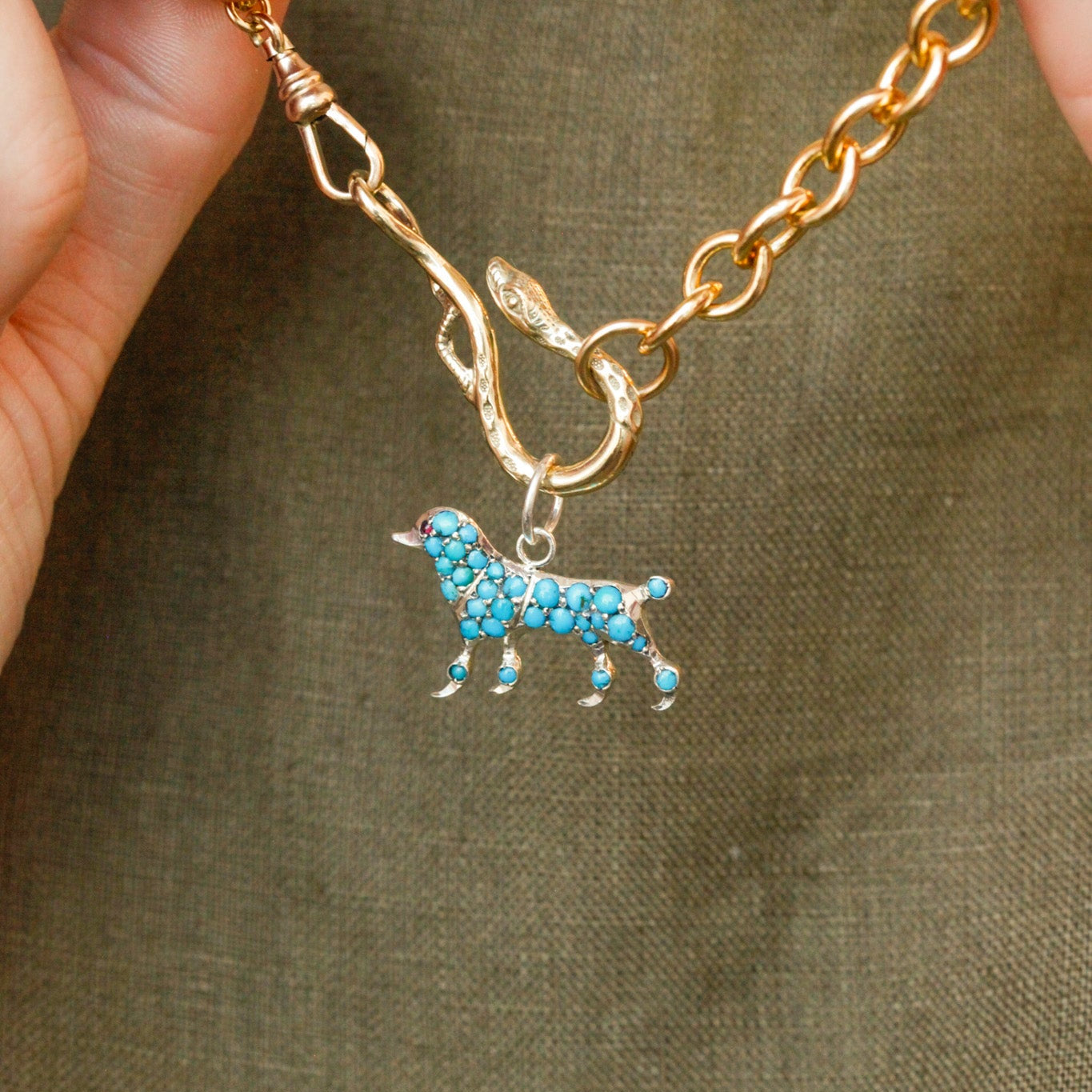 Marcin Turquoise Poodle Pendant