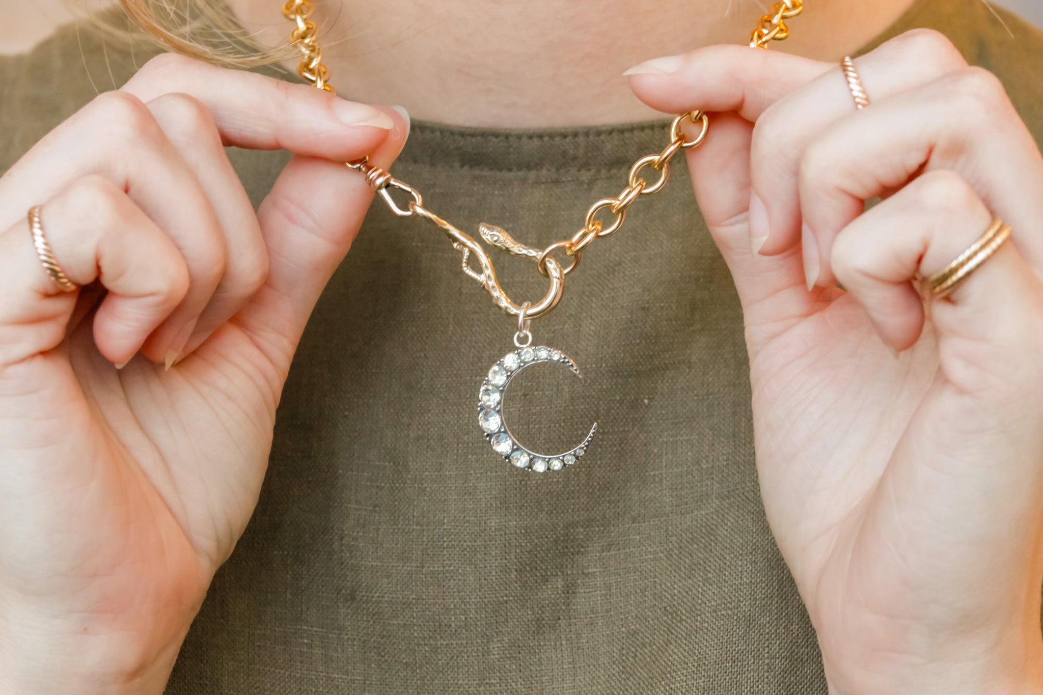 Bellie Celestial Crescent Charm