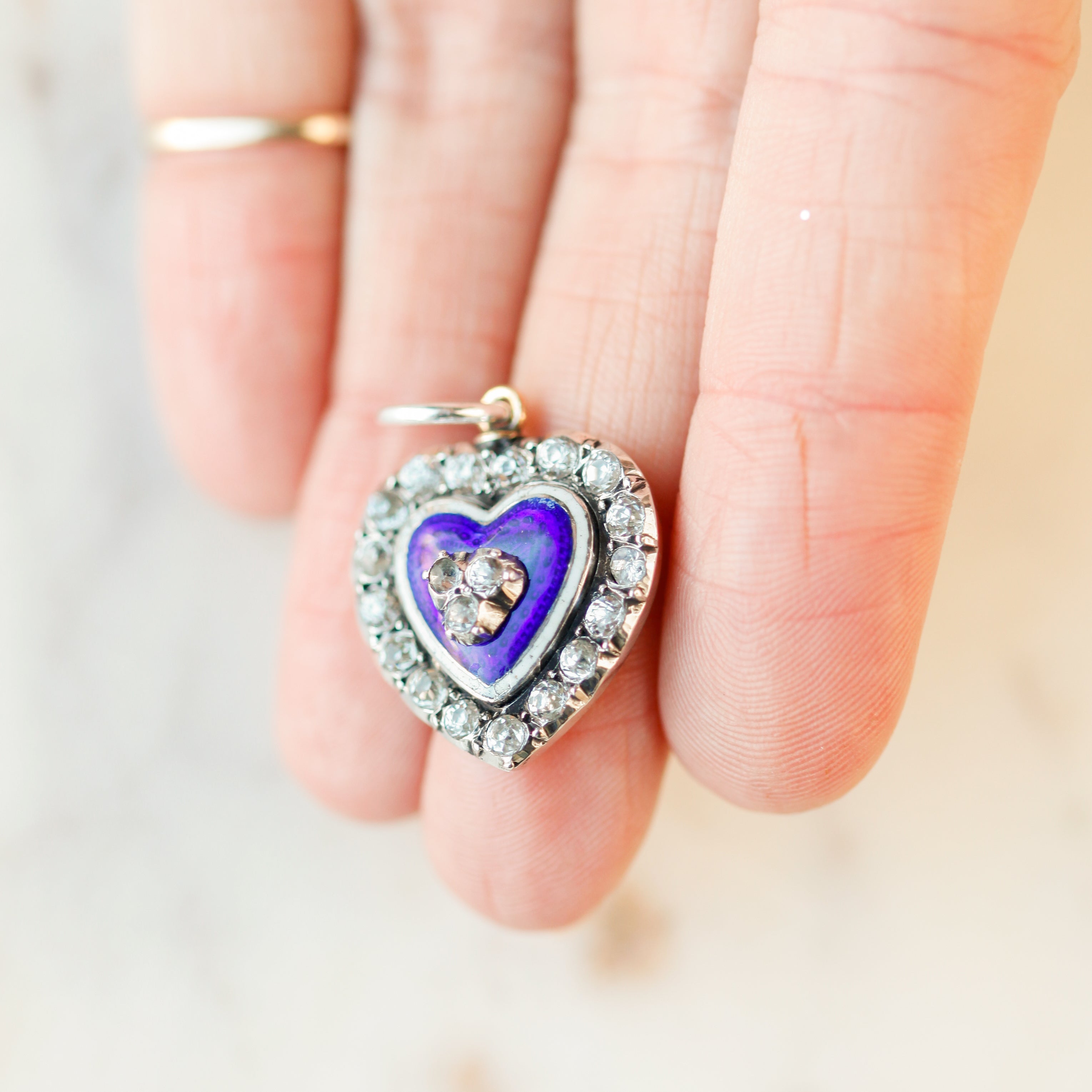 Felicity Blue Enamel Heart Charm