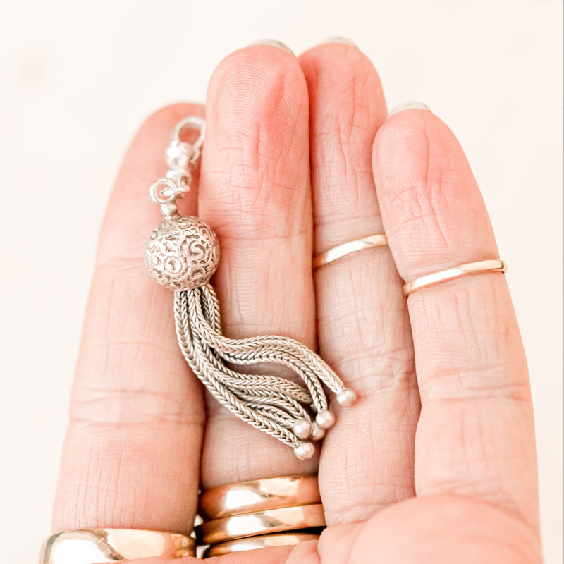 Georgie Silver Tassel Charm