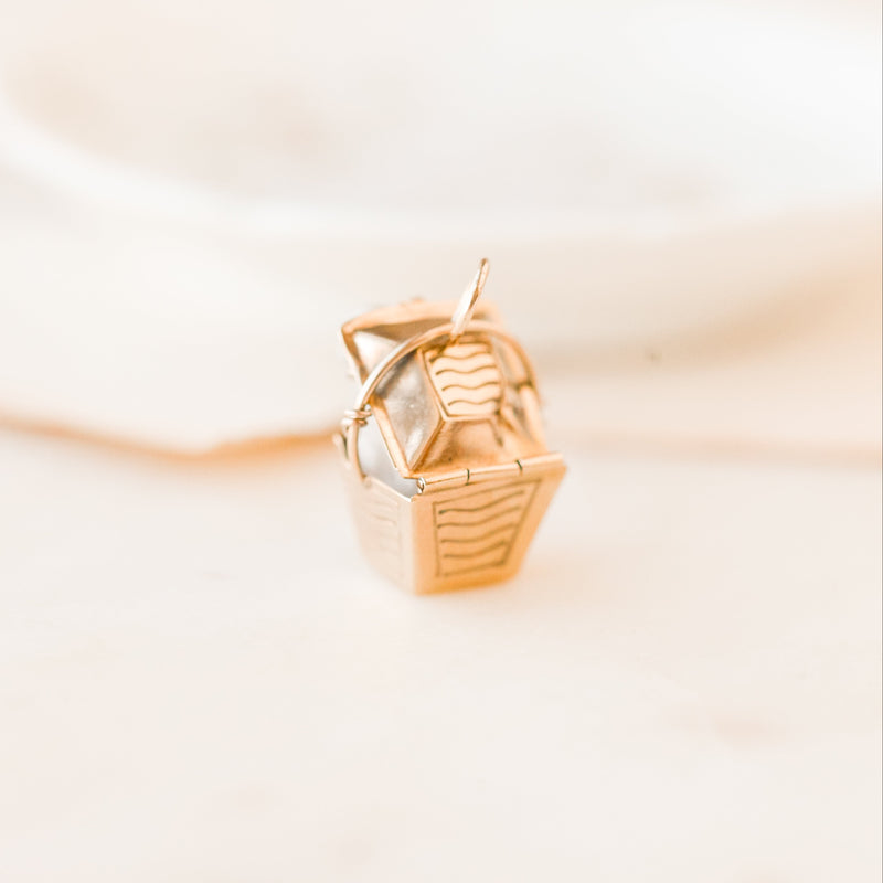 Gold Puppies-In-A-Basket Charm
