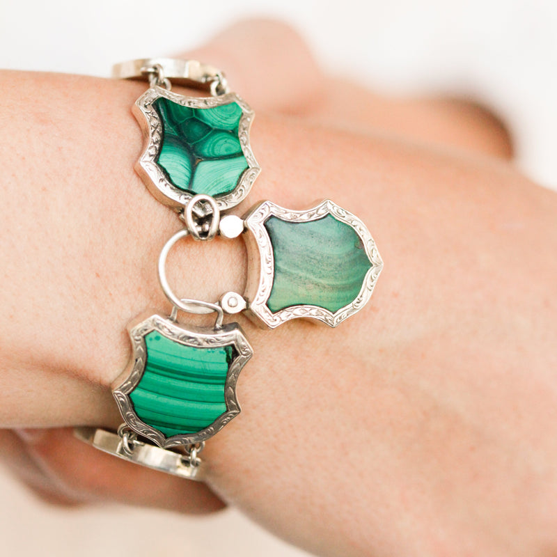 Hidden Locket Malachite Bracelet