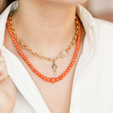 Kara Victorian Coral Necklace