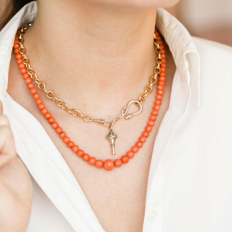 Kara Victorian Coral Necklace