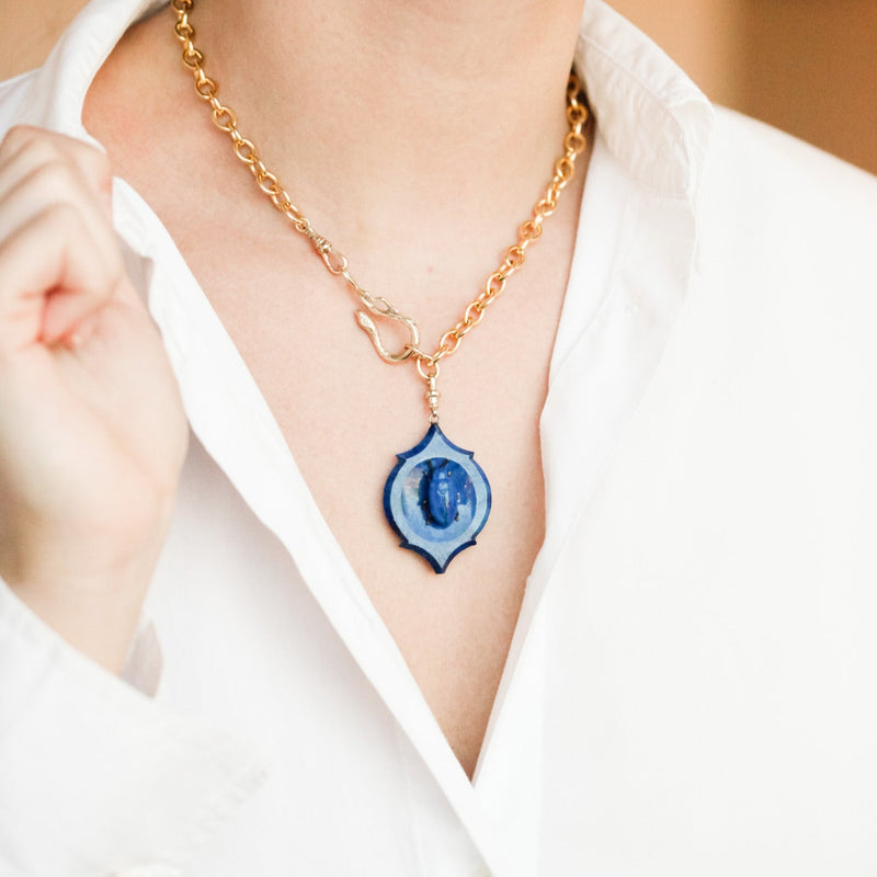 Lapis Lazuli Beetle Pendant