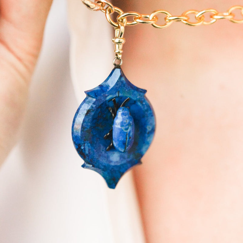Lapis Lazuli Beetle Pendant