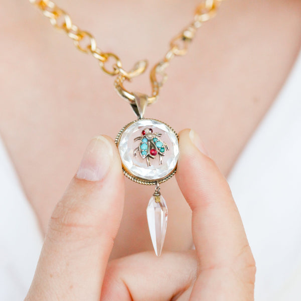Bejeweled Insect Pendant