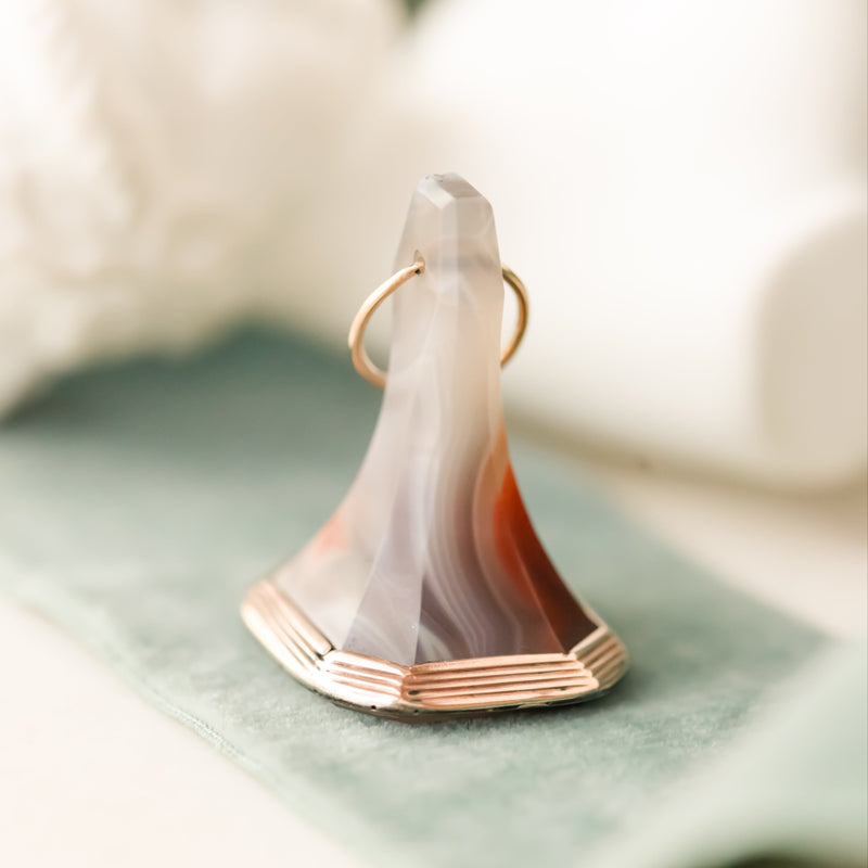 Large Agate "BP" Fob