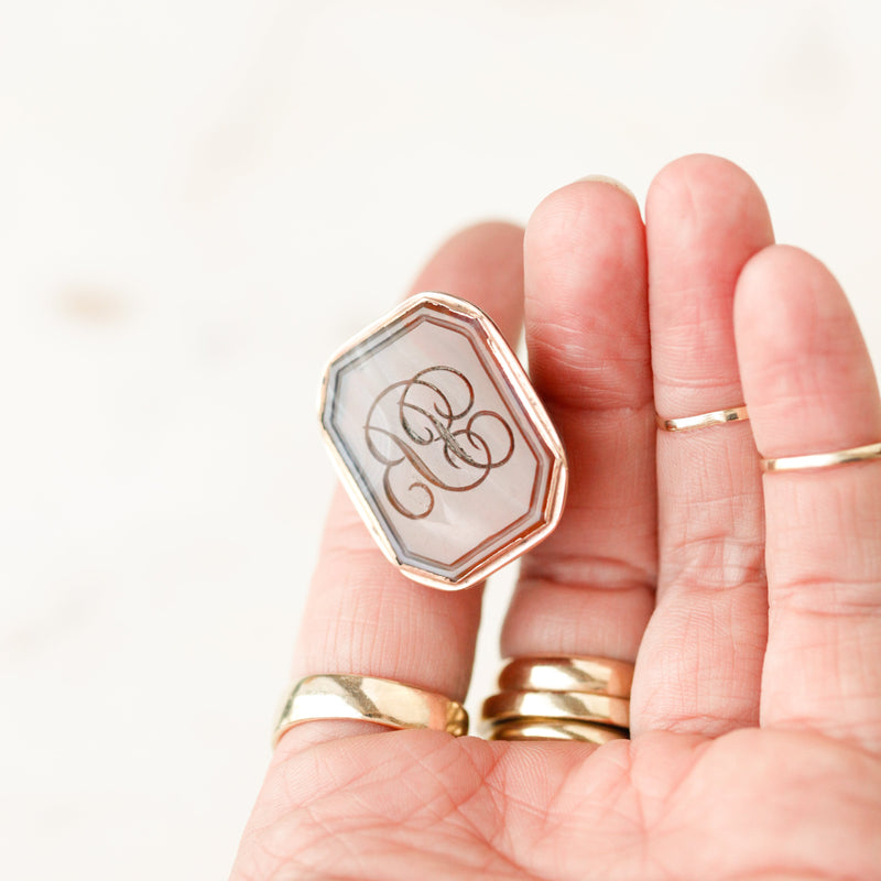 Large Agate "BP" Fob