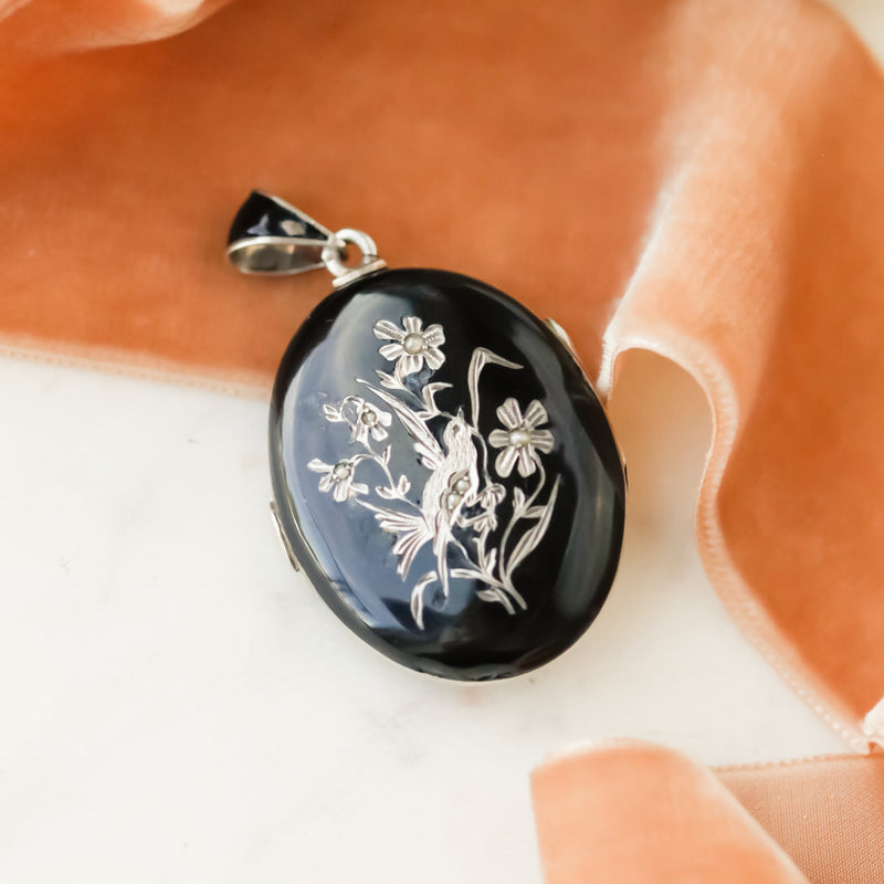 Enameled Morning Bird Locket