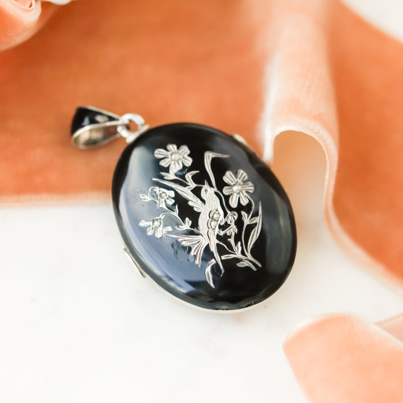 Enameled Morning Bird Locket