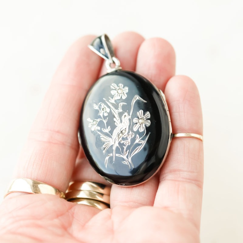 Enameled Morning Bird Locket