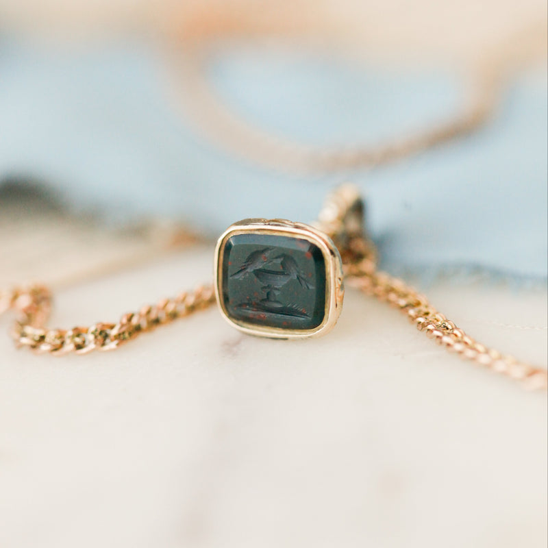 Pliny's Peace Doves Bloodstone Necklace