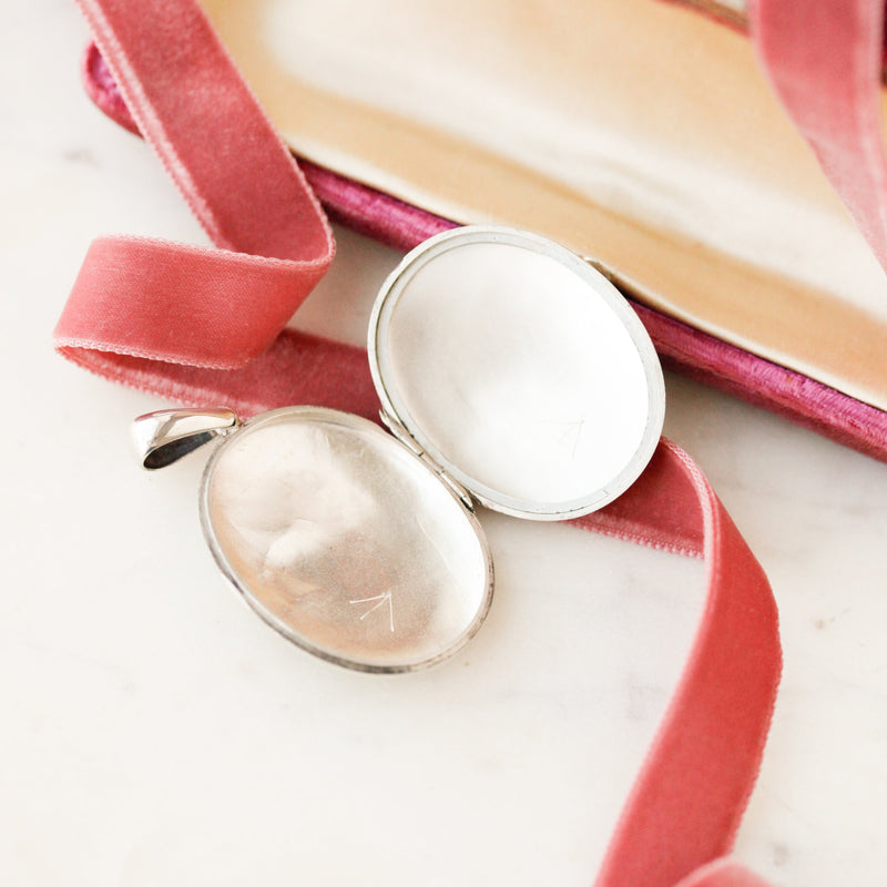 Engraved Morning Glory Locket
