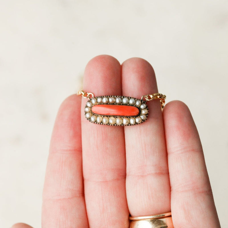 Toulouse Coral + Pearl Pendant