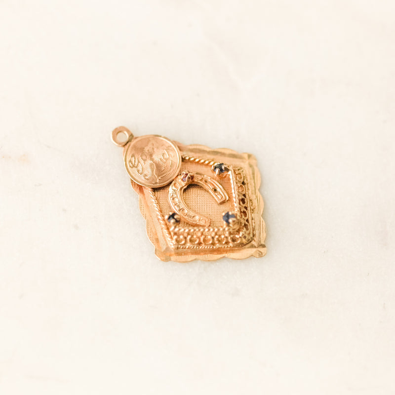 "Good Luck" Solid Gold Charm
