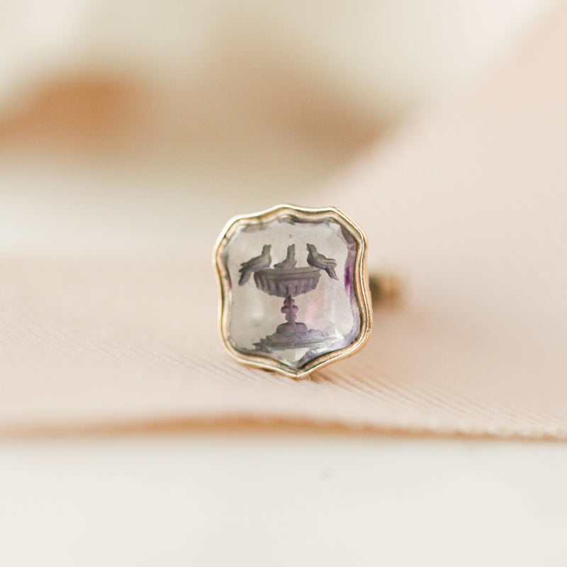 Petite Pliny's Doves Intaglio Seal