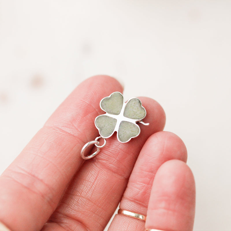 Lucky Connemara Marble Shamrock Charm