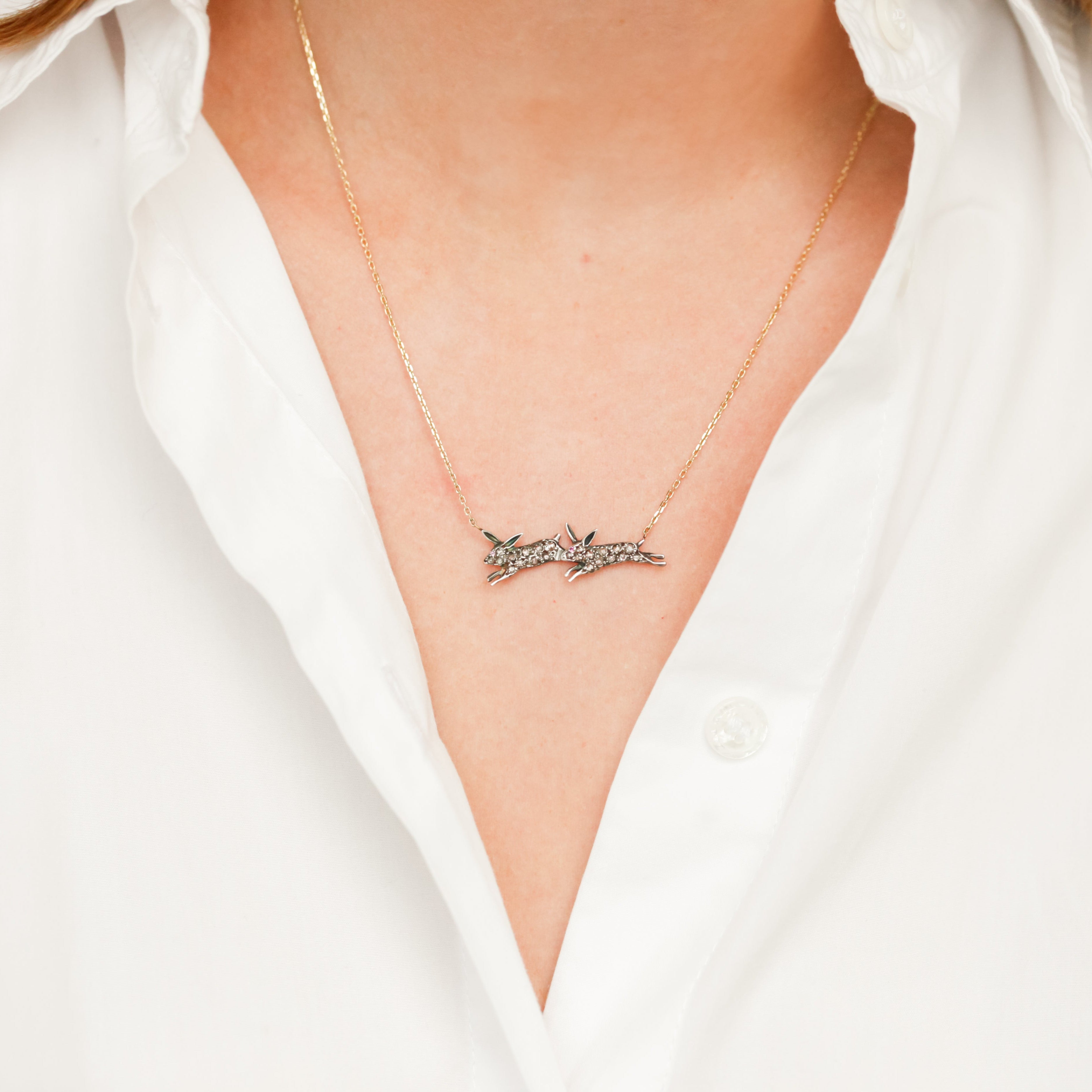 Diamond Bunny Necklace