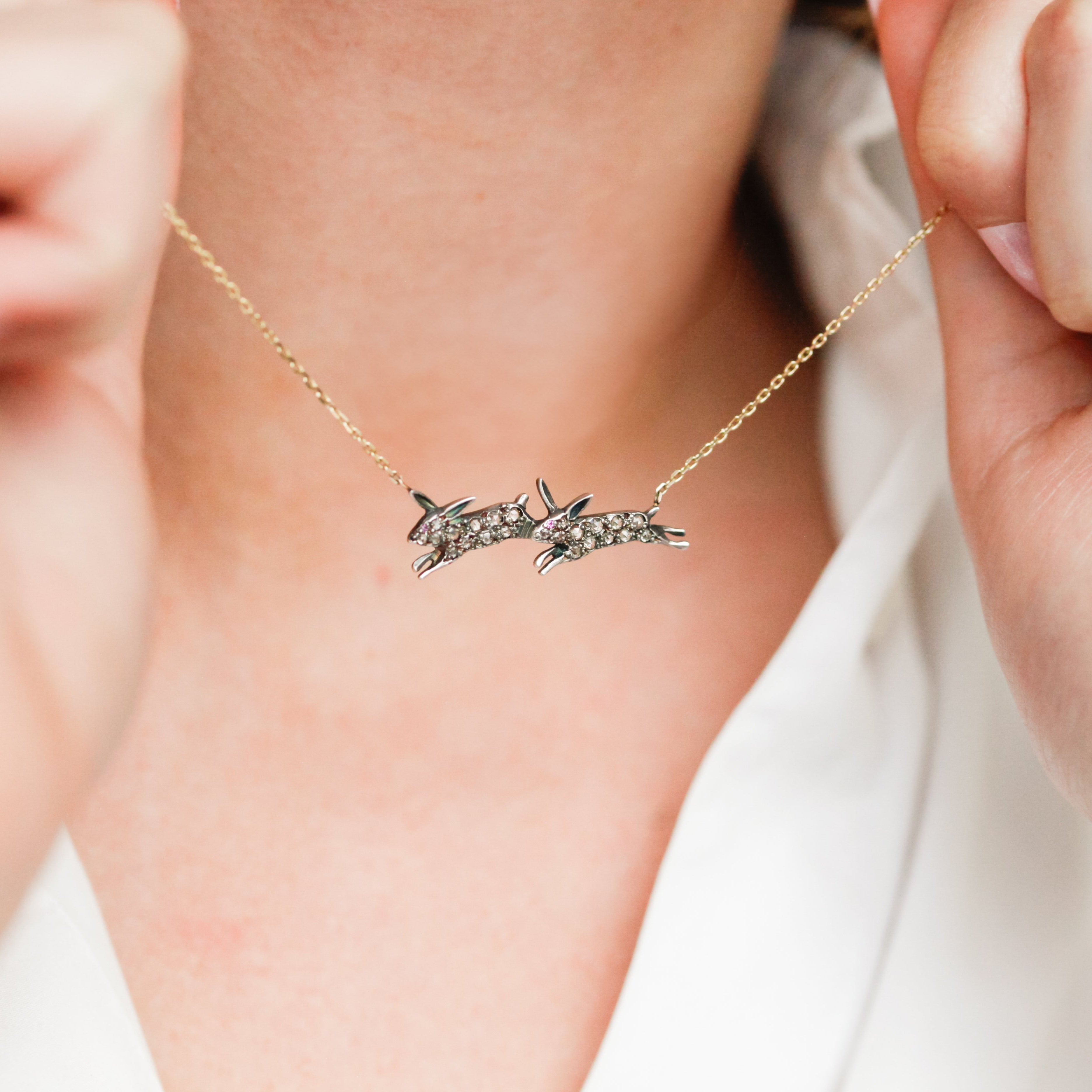 Diamond Bunny Necklace