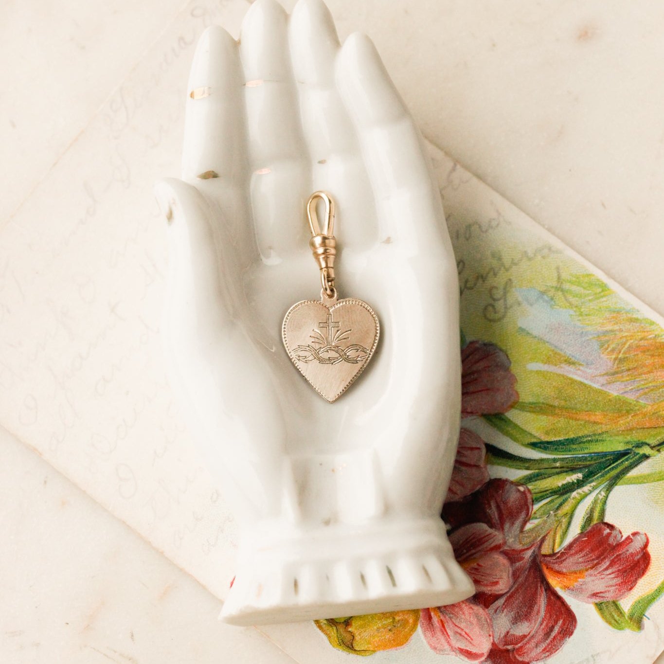Love + Faith Heart Charm