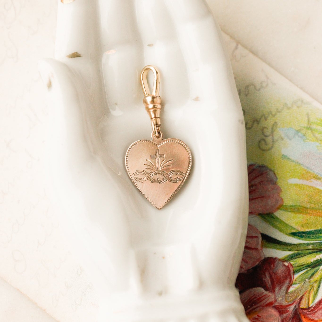 Love + Faith Heart Charm