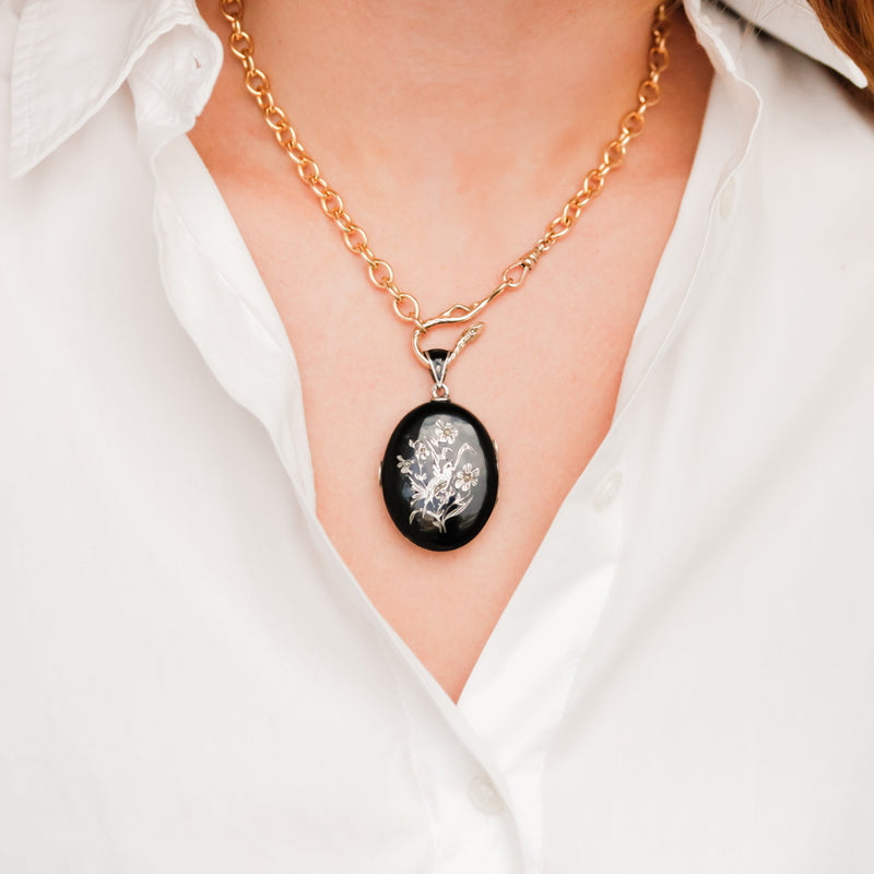 Enameled Morning Bird Locket
