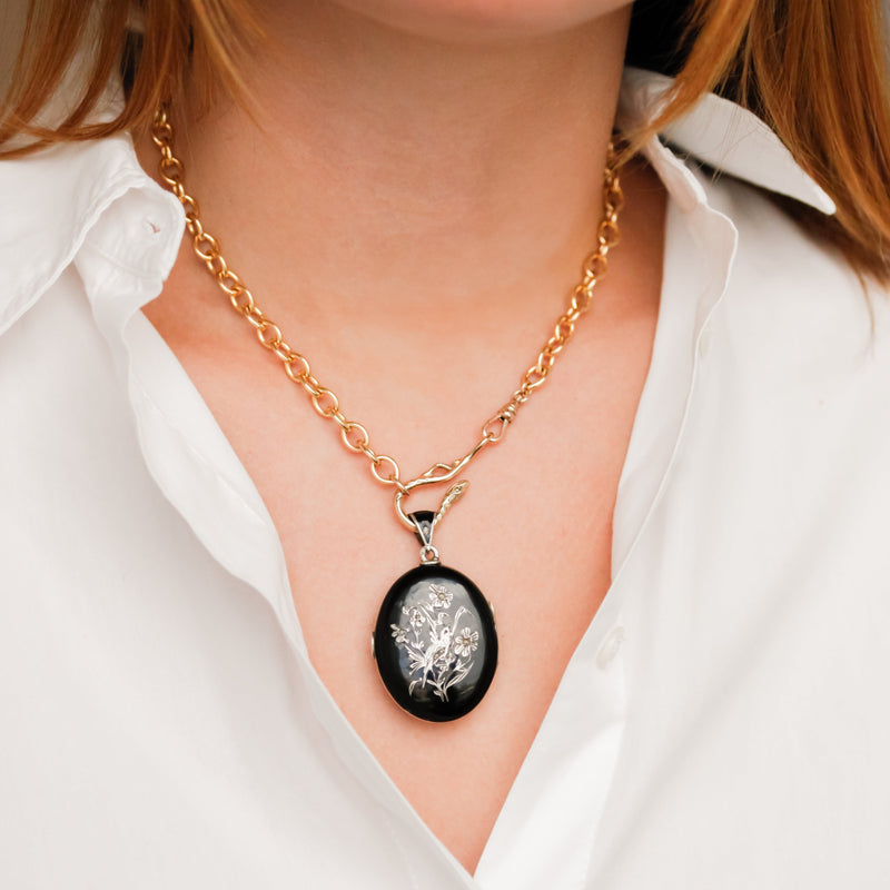 Enameled Morning Bird Locket