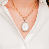 Engraved Morning Glory Locket