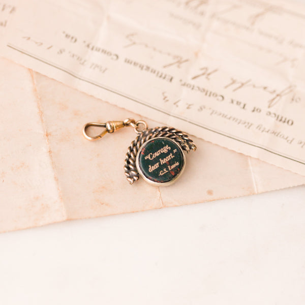 "Courage" C.S. Lewis Gilt Fob