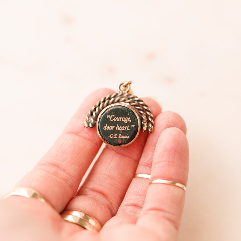 "Courage" C.S. Lewis Gilt Fob