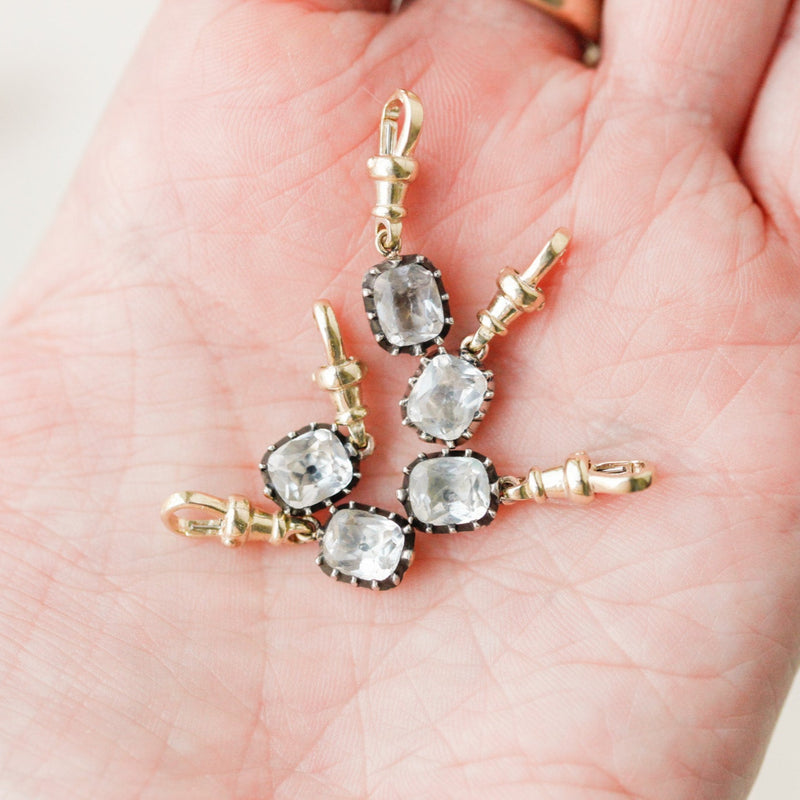 Georgian Black Dot Paste Rivière Pendant