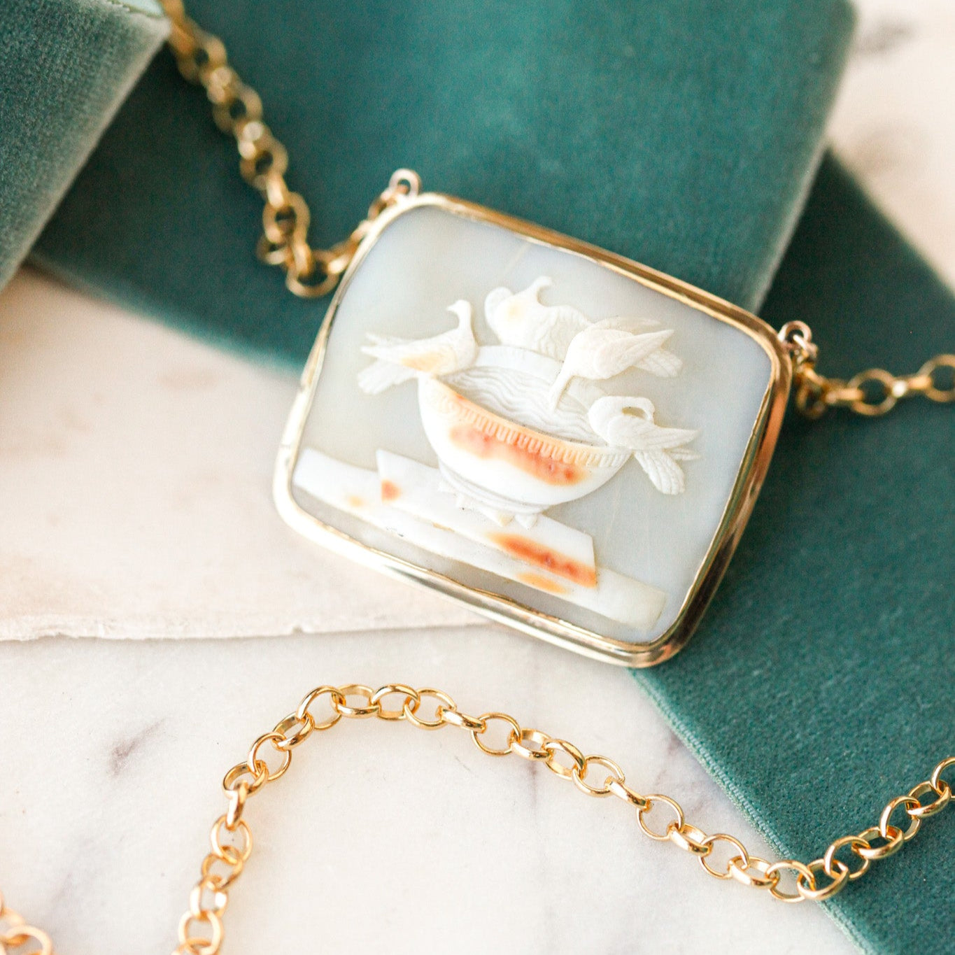 Pliny's Peace Doves Cameo Necklace