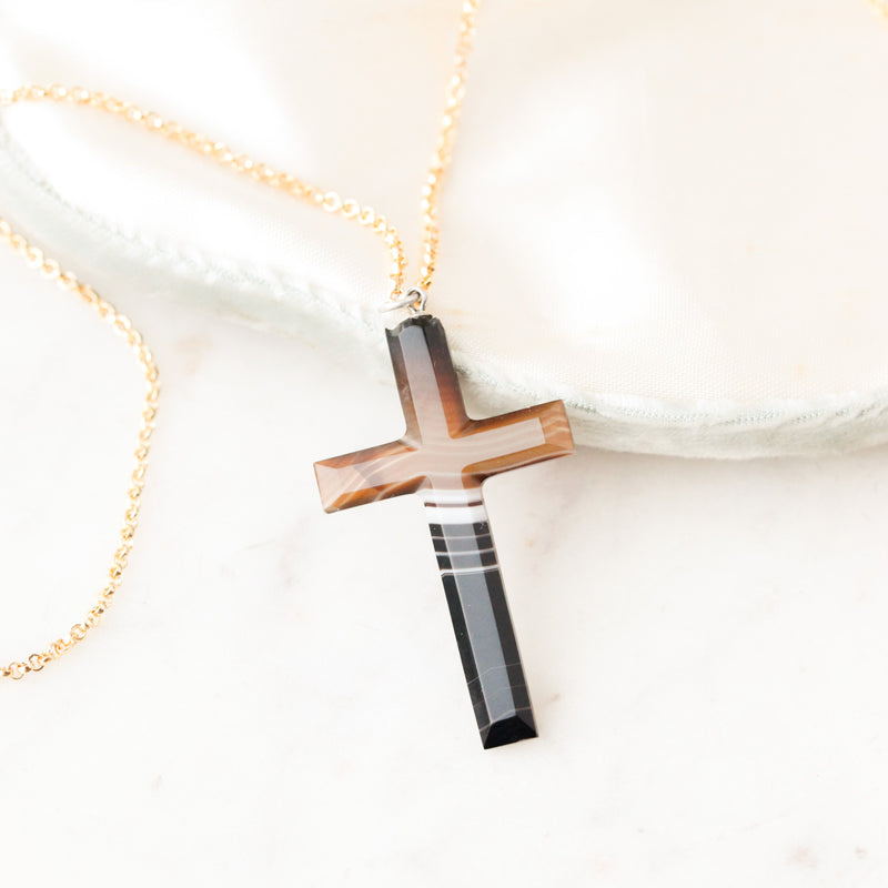 Felicity Banded Agate Cross