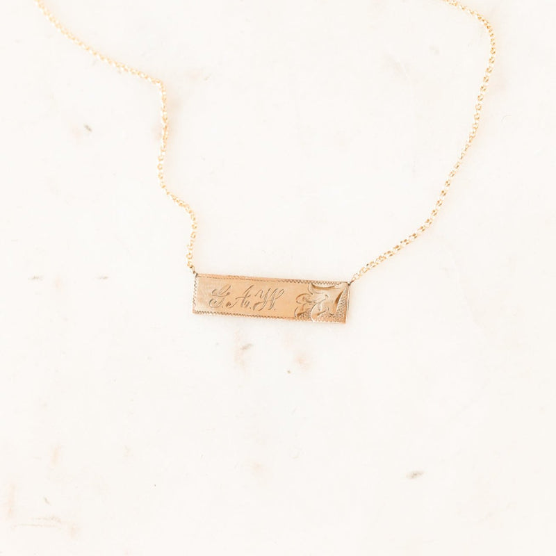 "GAW" Floral Initial Pendant