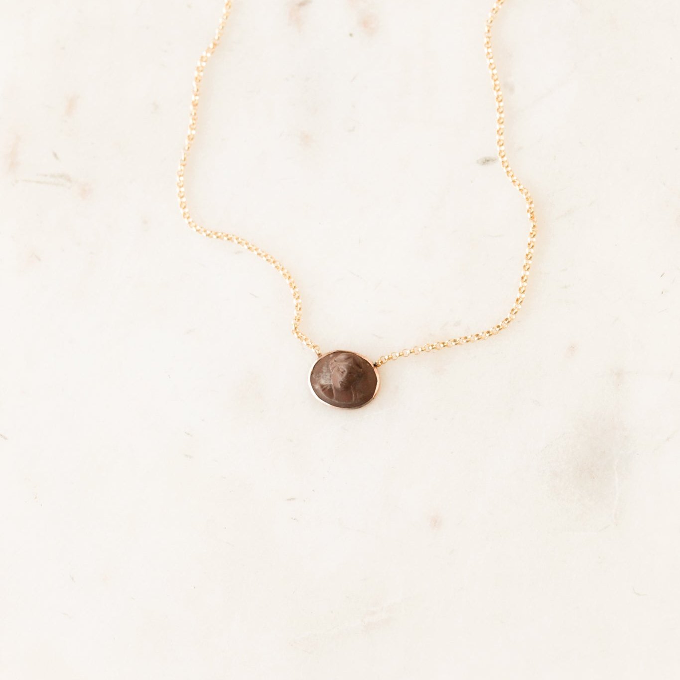 Petite Lava Cameo Pendant