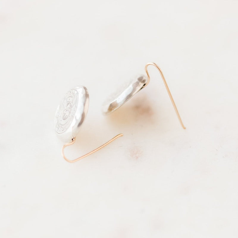 Iris Engraved Buckle Earrings