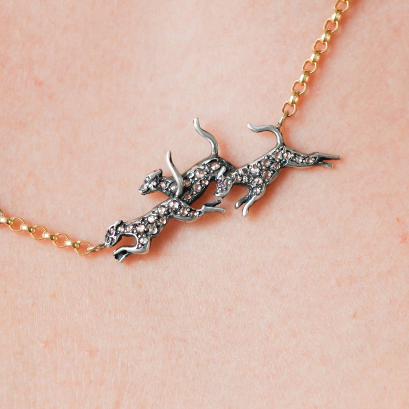 The Chase: Fox & Hound Diamond Necklace