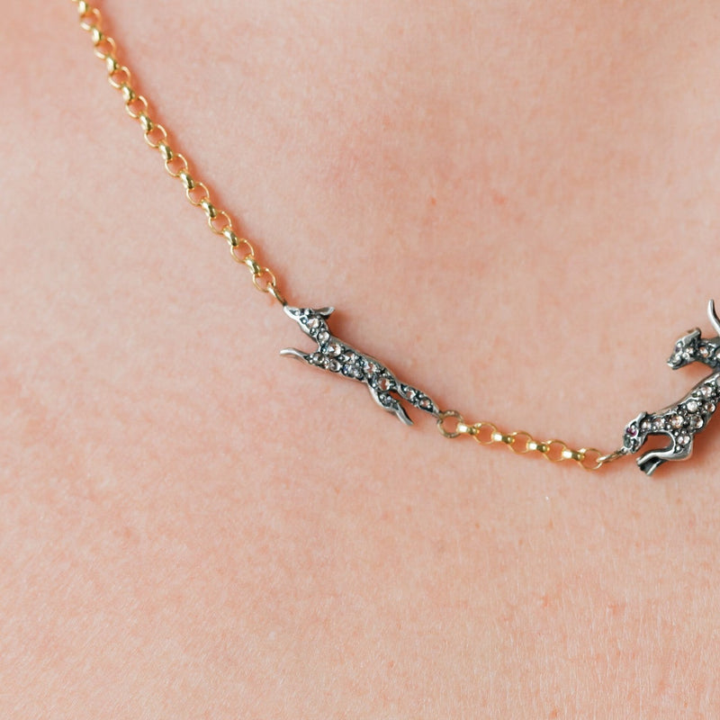The Chase: Fox & Hound Diamond Necklace