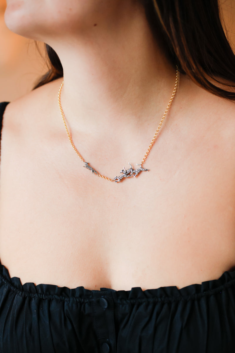 The Chase: Fox & Hound Diamond Necklace