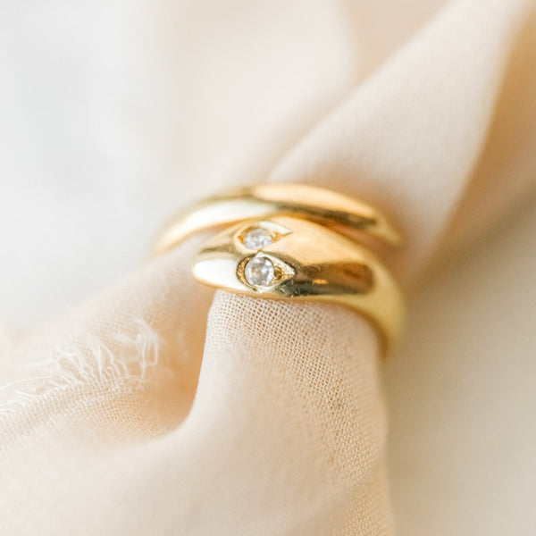 Mauve Diamond Serpent Ring