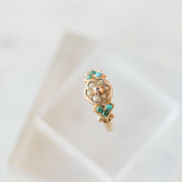 Prudence Pearl + Turquoise Ring