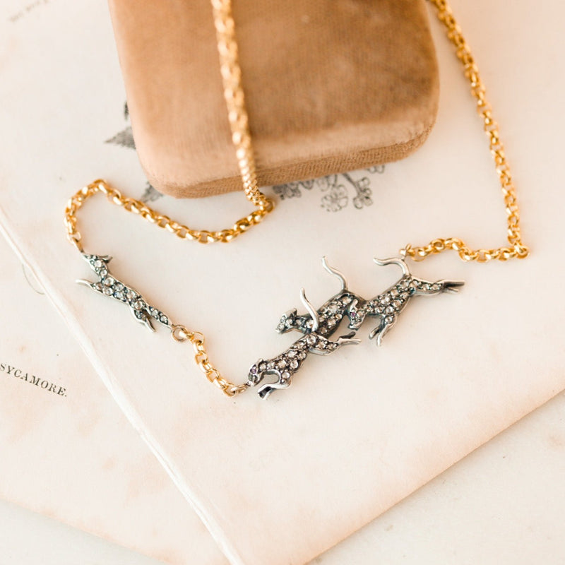 The Chase: Fox & Hound Diamond Necklace